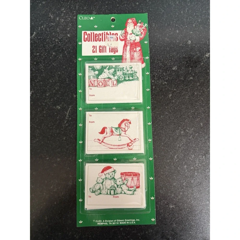 Vintage Cottagecore Christmas Wrapping‎ Paper & Gift Tags Lot NOS Cleo USA